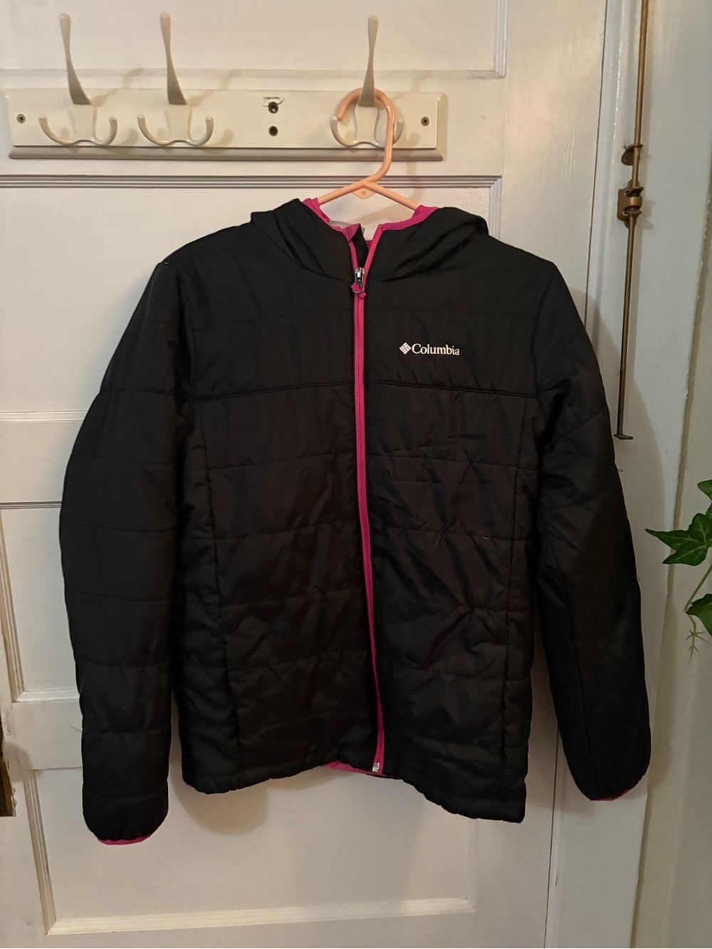 Columbia Black Jacket with Pink Trim
